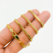 290J02RUMBA. 14K Solid Gold Flat Snake Necklace
